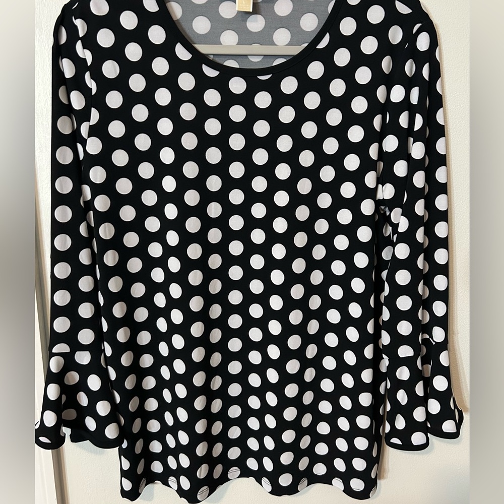 Michael Kors Black/White Polka Dot Top